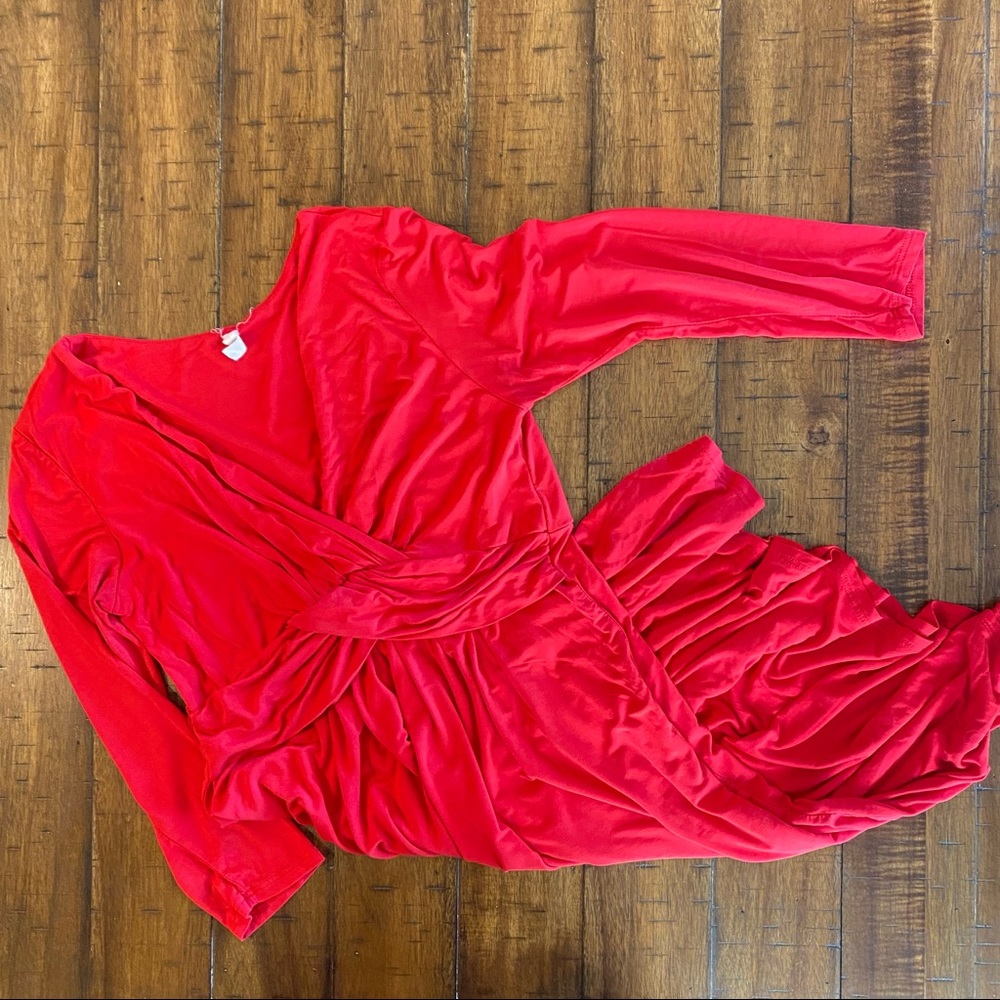 PinkBlush maternity faux wrap dress - Red